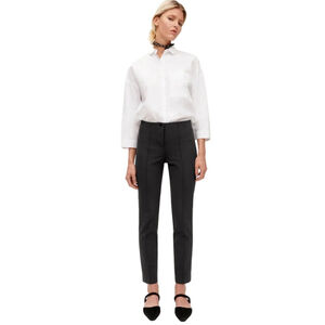 Cambio Ros Creased Trouser Pant Black Diamond Pattern Slim Fit Ankle Length, S